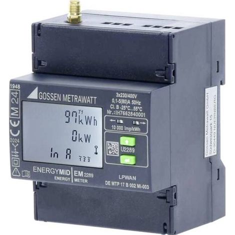 Gossen Metrawatt EM2289 U2289-V039 Compteur d'énergie triphasé 80 A conformité MID: oui 1 pc(s) Y631483 (1/2)