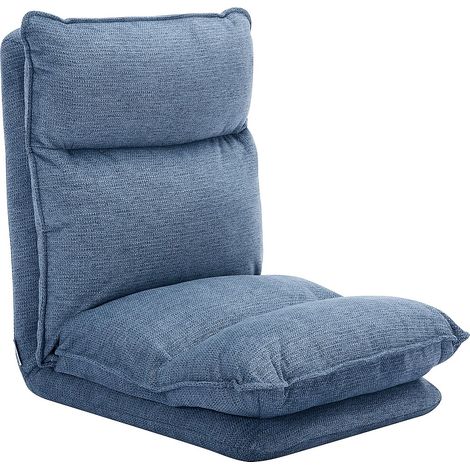 Poltrona letto senza piedini regolabile in Tessuto chiné Blu - MURTERA