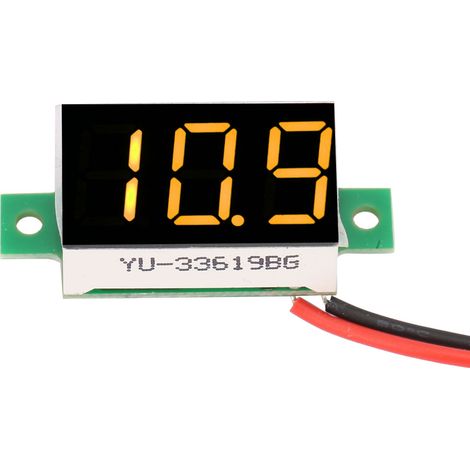5 Stück Mini-LED-Digitalröhren-Voltmeter DC 2,4 V - 30 V 0,36 Zoll Zweidraht-Spannungsprüfer 5 Farben (1/5)