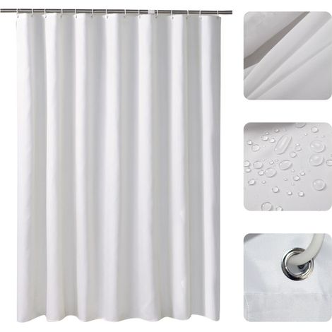 Découpe Douche imperméable 1pc Polyester Anti-moisissure Bath Curtains Accessoires salle de bains Noir / Blanc / Gris (Multi dimensions 120x180cm à 240x200cm, 8/10/12/16 crochets) (1/5)