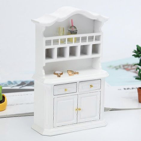 Mini bibliothèque à deux compartiments, maquette miniature à l'échelle 1:12 pour maison de poupée, accessoires et meubles, cadeau d'anniversaire pour enfant, bricolage en bois. (1/4)