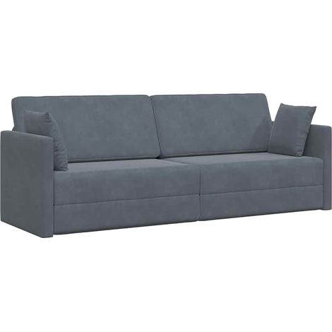 Canapé-lit,Canapé convertible au sol Gris foncé 213 x 70 x 77 cm Velours CFW47024 (1/5)