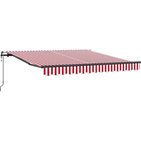 Maison Exclusive - Tenda Retrattile Rosso e Bianco 350 x 250 cm
