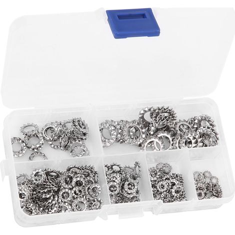 300 pièces Rondelle Étoile à Dents Externes Acier Inoxydable Anti-Desserrage M2.5 M3 M4 M5 M6 M8 (1/5)
