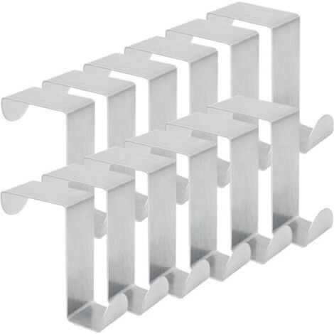 12 Crochets En Z - Crochets Suspension Porte - Acier Inoxydable - Pour Placards Cuisine Salle De Bain Chambre - 7,5 x 3,5 cm (1/5)