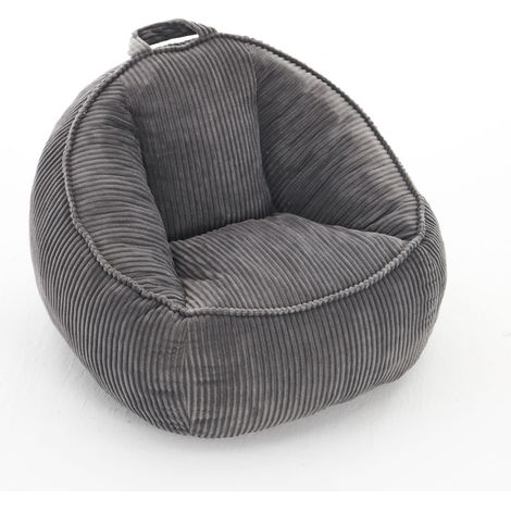 Poltrona puff infantile piccola grigio chiaro, morbida al tatto, con schienale avvolgente HOMVRA (1/5)