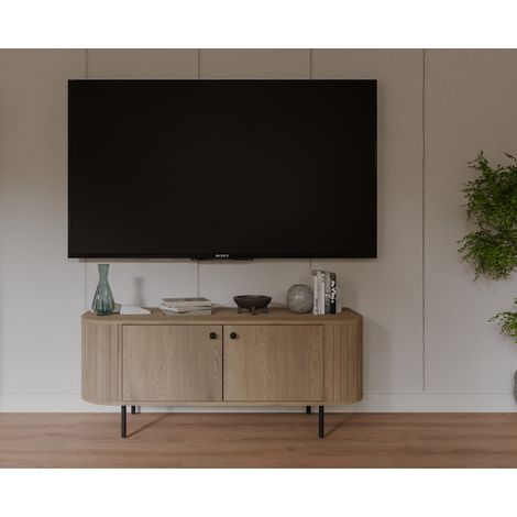 Meuble tv arrondi en bois 120cm LILIO (1/5)