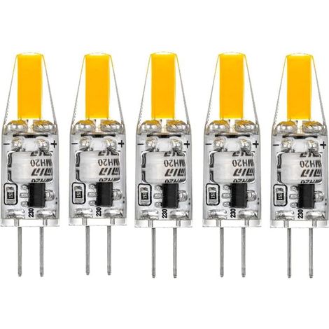 G4 LED 220V 3W 2700K Warm White 160LM, Silicone Bulbs Replace Traditional 30W Halogen Lamps, Pack of 5 Units (1/5)