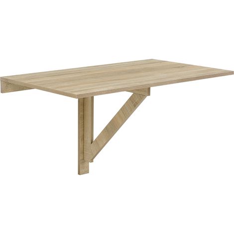Mesa de pared mesa plegable mesa plegable efecto haya 100 x 60 x 58 cm melamina 030004354