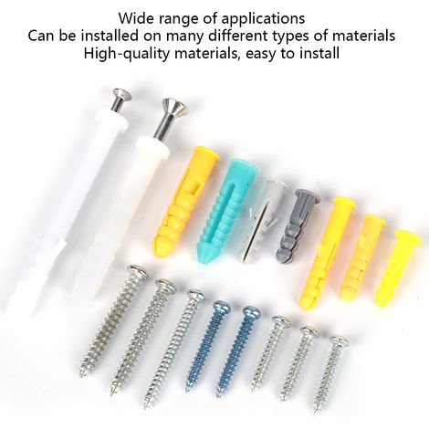200 pièces kit chevilles murales en plastique avec vis autotaraudeuses robustes et boîte de rangement (1/5)