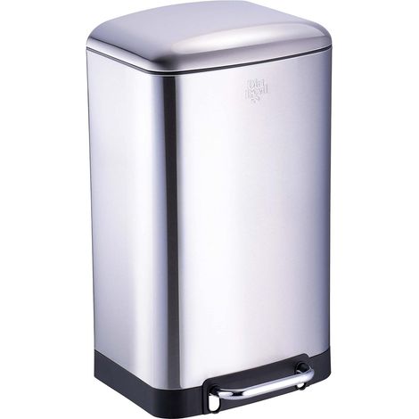Dirt Devil Pattumiera a Pedale 30 Litri con Chiusura Ammortizzata Acciaio Inox