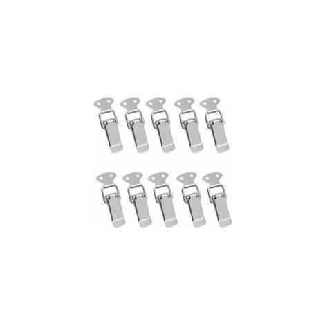 10 loquets de porte à levier, ferme-portes à levier, loquets à ressort à crochet, ferme-portes à ressort en acier inoxydable, adaptés aux boîtes, tiroirs et armoires. - Crezuo