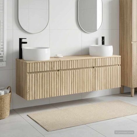 vidaXL Bathroom Cabinet Set 3 pcs Sonoma Oak 49 x 44.5 x 66 cm (1/5)