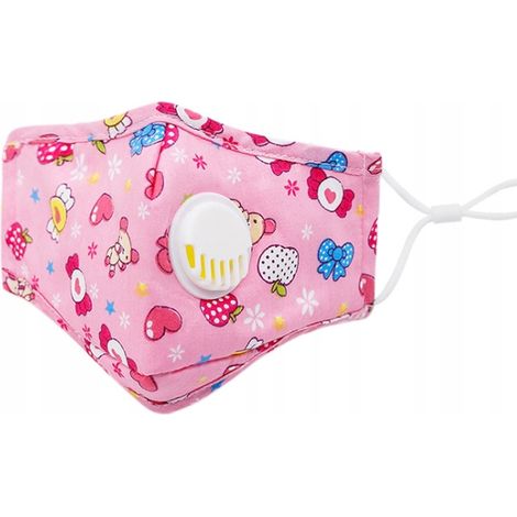 FÜR KINDER ROSA Maske + 3x KOHLENSTOFFFILTER PM 2.5