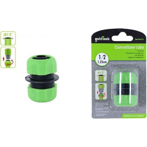 TRADE SHOP - Connettore Giunzione Tubi Da 1/2″ Innesto Riparatore In Plastica Giardino 92171 - (1/3)