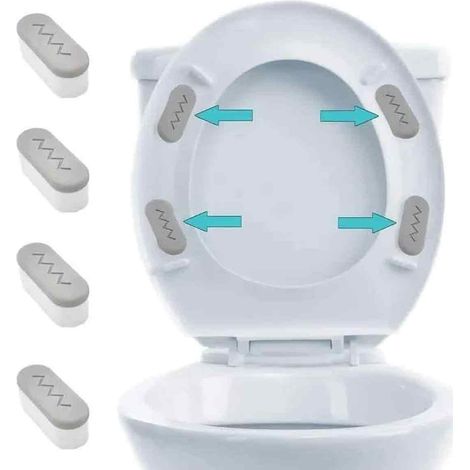 Lot de 4 amortisseurs autocollants WC – Coussinets adhésifs silencieux pour abattant, compatible bidet/toilette (1/5)