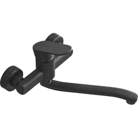 Einhebel-Wand-Küchenarmatur für Küchenarmatur Retro schwarz (30 cm (Auslauflänge), G1/2) (1/4)