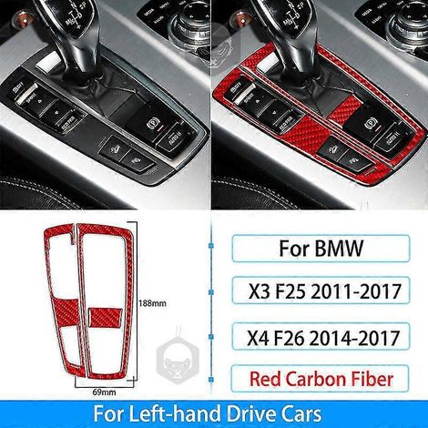 Pour BMW X3 F25 11-17 X4 F26 14-17 : Cache de levier de vitesse en fibre de carbone véritable, accessoire de décoration intérieure et autocollant. (1/5)