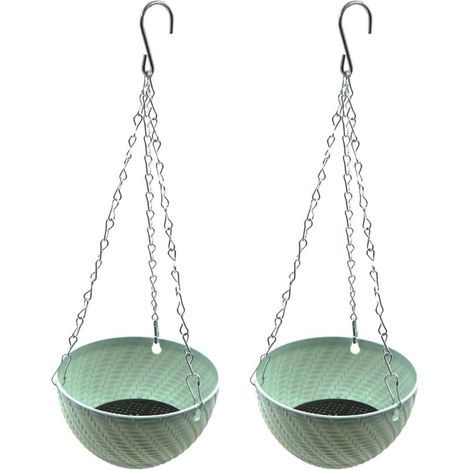 Étagère d'extérieur - 2 pots de fleurs suspendus - 15 × 8,5 cm, bleu 2 pièces (1/5)