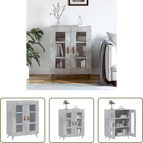 Holzwerkstoff - Sideboard Betongrau 69,5x34x90 cm Holzwerkstoff (1/5)