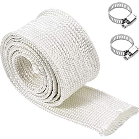 Tuyau D'échappement Isolé 25mm pour Générateur 120CM pour Echappement Chauffage de Stationnement Tuyau d'isolation Gaine en Fibre de Verre Haute Température (1/3)