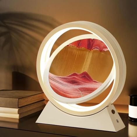 Cadre Sable Mouvant, 3D Sablier Decoratif avec Veilleuse LED, Image de Sable Dynamique Peinture de Sable Qui Coule,Cadre Sablier Led (1/4)