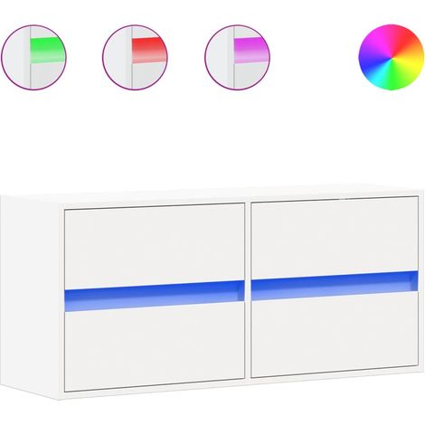 Maison Exclusive - TV-Wandschrank mit LED-Beleuchtung Weiß 100x31