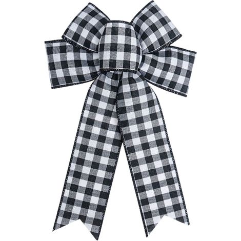 Nœud Papillon En Plaid De Noël - 32 Cm - Pour Décoration Arbre De Noël Guirlandes Cadeaux Et Paniers - 1 Pièce (1/4)