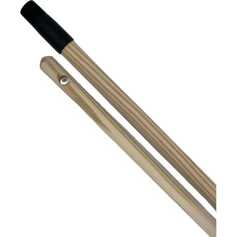 Manche à balai en bois avec embout vis, diamètre 24 mm, longueur 1,30 m