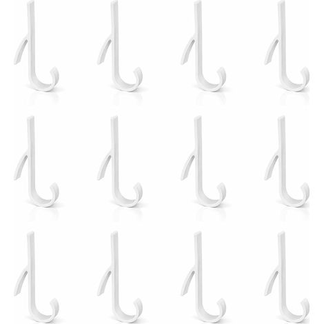 12 Crochets Blancs pour Sèche-Serviettes, Crochet ABS pour Sèche-Serviettes, Radiateur de Salle de Bain 9,5 x 6 cm (1/5)