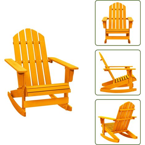 Sedia da giardino in abete - vidaXL Sedia a Dondolo Giardino Adirondack in Legno di Abete Arancione -