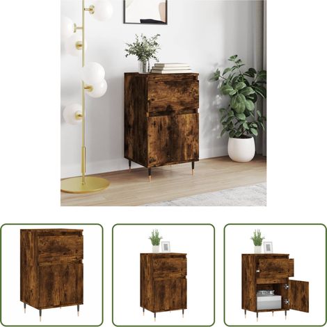 vidaXL Räuchereiche - Sideboard Räuchereiche 40x35x70 cm Holzwerkstoff (1/5)