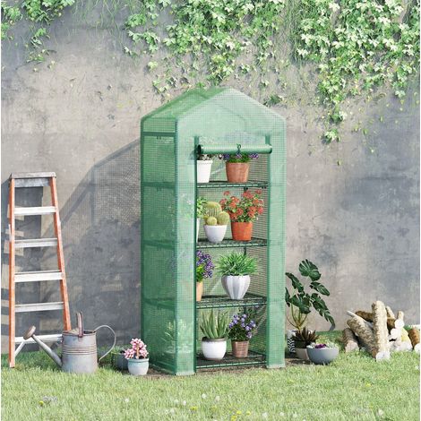 Foliengewächshaus mit 4 Regalfächern, 70 x 50 x 160 cm, dunkelgrün OKMYHOME (1/5)