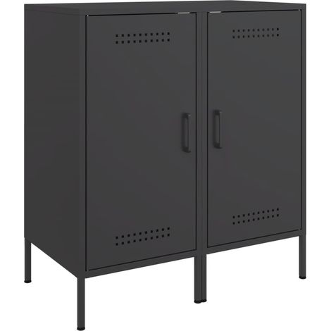 Credenza buffet cassettiera armadio contenitore organizer cucina soggiorno soggiorni set da 2 36 x 39 x 79 cm acciaio nero 020036897