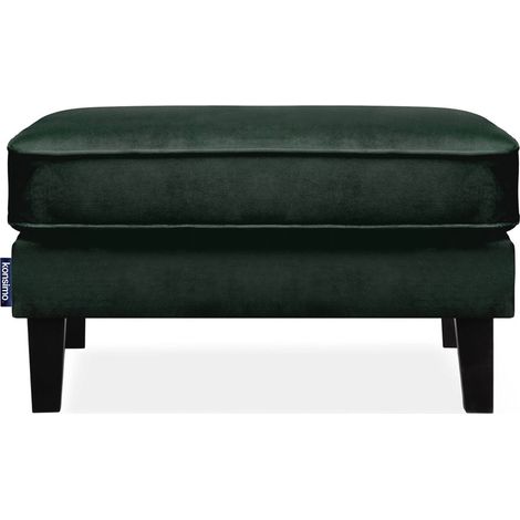 KONSIMO TERSO Sitzhocker zeitloses Design mit hohe Beine und Weicher Velours-Stoff, dunkelgrün (1/4)