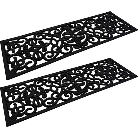 2x Gummi Stufenmatten Gussoptik 75x25cm Treppenschoner Treppenmatten Fußabtreter (1/5)