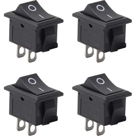 Mini Interrupteur à Bascule Noir 2 Pôles ON/OFF Encastrable AC 250V 6A Compact pour Électronique et Électroménager (1/5)