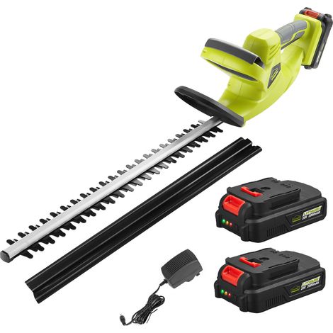 Dewinner – Taille-haies sans fil 20V avec 2 batteries 2.0Ah – Lame asymétrique 65cm – Capacité de coupe 16mm – Moteur léger et ergonomique