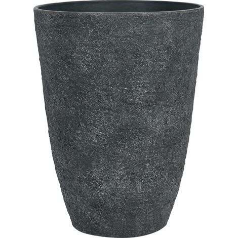 Maceta alta de piedra para jardín para interior y exterior 43 x 60 cm negro Camia (1/5)