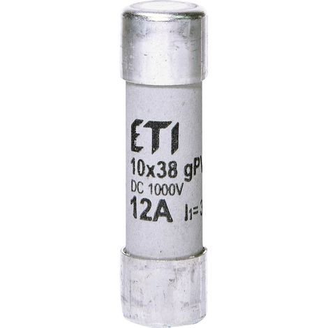 Inserto de fusible cilíndrico para paneles fotovoltaicos CH10x38 gPV 12A/1000V CC 002625077 ETI