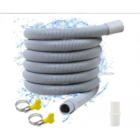 Tuyau de vidange pour lave-linge de 3 m avec connecteur et colliers de serrage pour lave-vaisselle. (1/5)