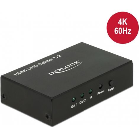 Delock Splitter hdmi uhd 1 x entrada hdmi  2 x salida hdmi 4k 60Hz