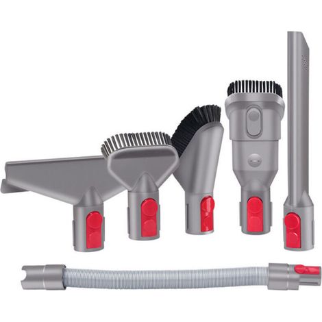Buse Brosse Accessoires Kit avec Tuyau Extensible pour Dyson V7 V8 V10 V11 V11 SV10 SV11 SV14 Aspirateur, Quick Release Nettoyage Tool Kit pour Maison et Voiture (6 in 1)