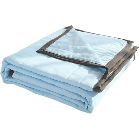 Couverture rafraîchissante toutes saisons - Couette d'été idéale pour les personnes qui ont chaud et souffrent de sueurs nocturnes - Bleue - 200 x 220 cm (1/5)