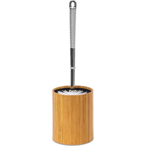 Porte-Brosse WC Toilette Salle de Bain, Plastique, tête Changeable, HxlxP: 33 x 10,4 x 10,4 cm, Nature (1/5)