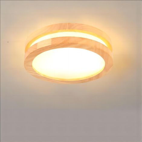 30CM Lampara de Techo LED Modernas Plafones de Interior Plafones de Madera para Pasillo, Dormitorio, Cocina, Sala de Estar, Blanco Cálido
