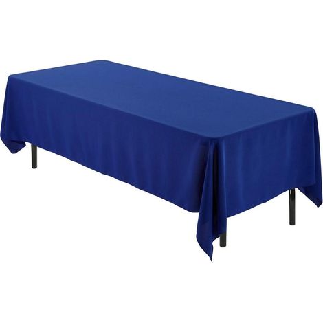 Rechteckige Tischdecke 152x260 cm Blau, Polyester, Flecken- & Knitterfrei, Waschbar