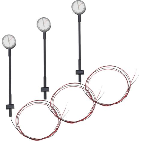 3pcs LQS62N Modèle Chemin de Fer N Échelle 1:160 Modèle Montre Lampe Plate-forme Horloge Piste Lampe pour Modèles de Bac à Sable Architectural LED Blanc Chaud (1/5)