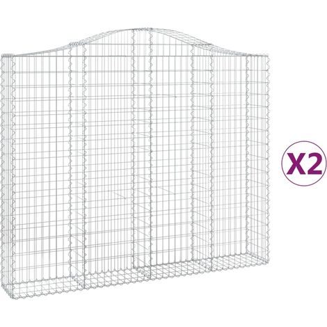 Maison Exclusive - Paniers à gabions arqués 2 pcs 200x30x160/180 cm Fer galvanisé