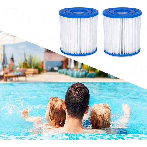 2 Pièces Filtre Piscine Type I pour pompe 330 gallons, Compatible 58093, Dimension 9 x 9 x 7,8 cm, Filtre en PU Haute Densité (1/5)